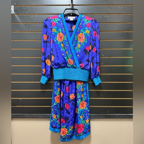 Vintage Lauren Alexandra Petites 2-Piece Silk Dress Set – Made in Korea - Picture 1 of 4